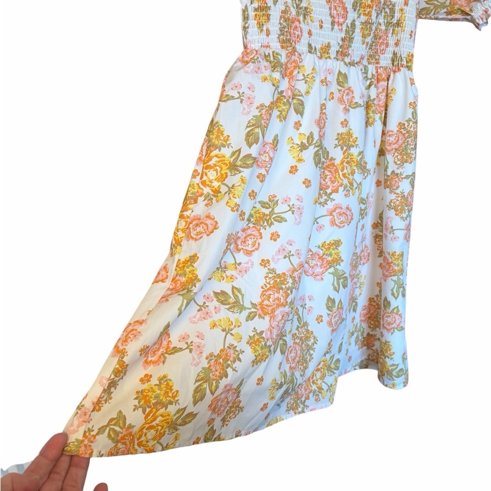 Floral Smocked Dress with Puff Sleeves by TWIK-Size Medium - Picture 5 of 12